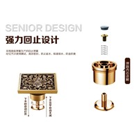 Wholesale Bathroom Accessories Antique Brass Toilet Floor Drains article carving Floor Drain FD614