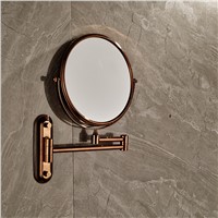 Rose Golden Brass 8&amp;amp;quot; Makeup mirror Dual Sides Magnifying Costemic Mirror Wall
