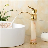 Basin Faucets Waterfall Bathroom Sink Taps Concrete Mixer Gold-plating Hot and Cold Water Tap Classic Home Decoration J-0369K
