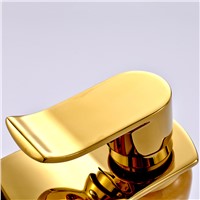 Basin Faucets Waterfall Gold-plating Finish Marble Decorative Bathroom Taps Deck Mounted Hot and Cold Mixer Sink Tap 7025K