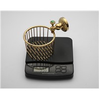 Whole brass golden bathroom paper basket holder with full green stone brass tissue box hand paper box in bathroom accessories