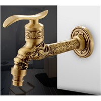 Artistic Wall Mount  Cold Water Basin Faucet Brass Antique Washing Machine Taps Bathroom Mop Pool Taps Bibcocks