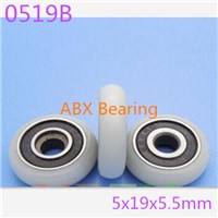 0519B 605-2RS 605 Nylon wheel hanging / ball bearing with pulley wheel for doors and windows 5*19*5.5 with M5 hole shower room