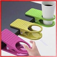 F85  Wholesale 3pcs/lot Drink Cup Coffee Holder Clip Desk Table Home Office Use