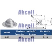 Ahcell IA19 heavy duty bottom flange fixing ball bearing unit,80 / 100kgs load capacity IA-19 Ball transfer unit