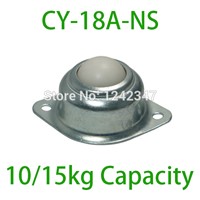 CY-18A-NS Plastic ball,Carbon Steel Shell Ball transfer unit,10kgs / 15kgs loading capacity 2 holes stud ball bearing unit