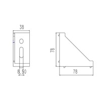 4080 corner fitting angle aluminum  40 x 80  connector bracket fastener match use 4040 industrial aluminum profile