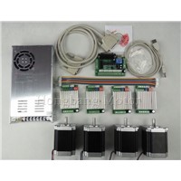 CNC Router Kit 4 Axis, 4pcs TB6600 4.5A stepper motor driver +4pcs Nema23 270 Oz-in motor+5 axis interface board+ power supply