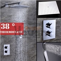 High standard quality bathroom wall mounted auto thermostat control shower 10 inch air pressurize shower head