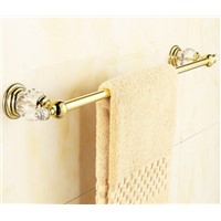 62cm High Quality Brass &amp;amp;amp; Crystal Golden Single Towel Bar,Towel Holder, Towel Rack, Bars Products,Bathroom Accessories