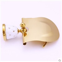 High Quality Gold Toilet Paper Holder with diamond,Paper Roll Holder,Tissue Holder,Solid Brass -Bathroom Accessories Products