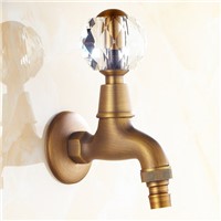 High quality crystal antique brass washing machine faucet