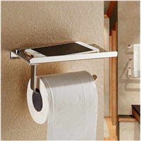 Stainless Steel Bathroom Paper Phone Holder with Shelf Bathroom Mobile Phones Towel Rack Toilet Paper Holder Tissue Boxes