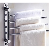 2016 New and brief 4 Swivel Towel Bars Copper Wall Mounted Bathroom Towel Rail Rack Bathroom Towel Holder Towel Hanger