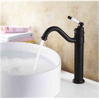 High quality Deck Mounted Classical long spout Bathroom Basin Faucet Sink Mixer Antique black ORB Finish