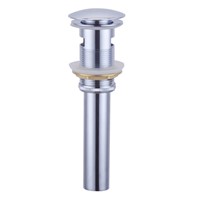 Bathroom Faucet Vessel Vanity Sink Pop Up Drain Stopper with Overflow, Polished Chrome