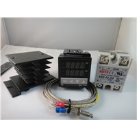 100-240VAC PID Temperature controller + Max.40A SSR+ heat sink + 2M thermocouple K probe