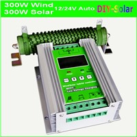 600W MPPT Wind Solar Hybrid Controller 12V 24V, Boost MPPT 300W Wind Turbine+300W Solar Hybrid Charge Controller 12V 24V 600W