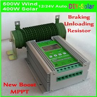 Boost MPPT Wind Solar Hybrid Charge Controller 900W 24V 12V, Wind Turbine 500W +400W Solar MPPT Charge Controller Regulator 50A