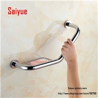 New Arrival Chrome  Antique rose gold Brass Grab Bars Bathroom Shower Bar With Soap Dish