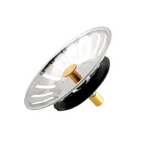 2PCS Stainless Steel Kitchen Sink Rubber Brass Strainer Waste Plug Drain Stopper Filter Basket Cook