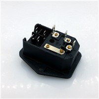 15A/250V 3pin AC power socket with Power Rocker Switch Fused