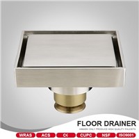 European style 100*100mm  Invisible Insert tile brass floor drain bathroom shower drain,Brushed Nickel
