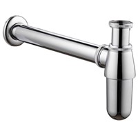 Chrome Bottle P-Trap Waste Bathroom Basin Sink Pipe Adjustable Height &amp;amp;amp; Outlet
