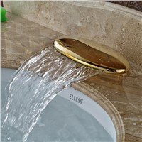 Wholesale And Retail New Design Waterfall Bathroom Faucet Spout Deck Mount Brass Golden Faucet Accessory
