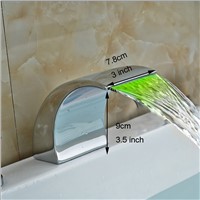 Wholesale And Retail Modern LED Light Brass Chrome Bath Shower Faucet Spout Deck Mount Bathroom Faucet Accessories