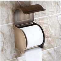 Antique brass wall mounted waterproof paper box total brass bathroom toilet tissue paper holder paper roll holder