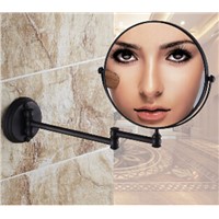 High quality 8&amp;amp;quot; Black antique Makeup mirrors 1x3 magnifier Copper Cosmetic Mirror Bathroom Double Faced Wall mounted Bath Mirro