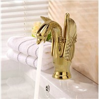 New Arrivals Luxury brass Swan style gold Faucet Bath Basin Faucet Sink Mixer tap Bathroom tap toilet torneira banheiro