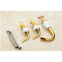 fashion high quality gold finished luxury widespread 8&amp;amp;#39; bathroom sink faucet basin faucet,tap mixer with ceramic base