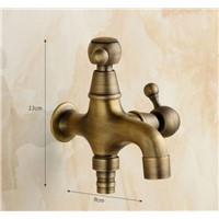 High quality total brass bronze plating double using washing machine faucet bibcocks faucet tap garden outdoor mixer