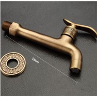 High Quality Long Antique brass decorative garden faucets single cold bibcocks washing machine tap outdoor faucet
