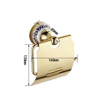 Golden Stainless steel Paper Holder Wall Mounted Bathroom Accessories hardwares paper roll holder paper box