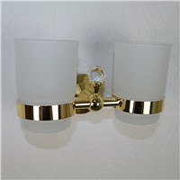 Antique double cup holder Gold toothbrush holder bathroom accessories