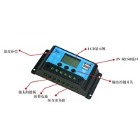 LCD display 10A 12V/24V solar controller with dual USB output 5V
