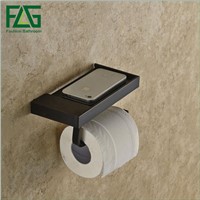 FLG Wall Mounted Bathroom Accessories Brass towel holder black towel bar double towel bar