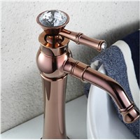 fashion European style high basin faucet high quality brass Rose gold finish bathroom basin faucet sink faucet