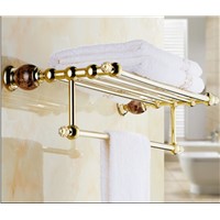 HOT SELLING High Quality Bathroom towel holder, Gold Brass towel rack,60cm towel bar,towel shelf