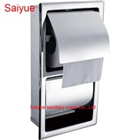 New wall Mounted Concealed Bathroom Accessories 304 Stainless Steel Mirror WC Toilet Lavatory Tissue Rack Roll Paper Box Holder