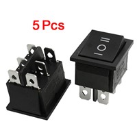 Promotion! 5 Pcs X 6 Pin Dpot On-Off-On 3 Position Boat Rocker Switch 15A/250V 20A/125V AC
