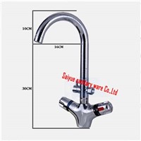 luxury deck mounted thermostatic bath basin sink faucet  mixer tap, thermostatic valve + hand shower ,dual holder single hole