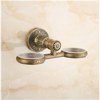 Brass antique double cup holder toothbrush Antique Brass Double Tooth Brush Holder Bathroom Cup Holder Toothbrush Holder