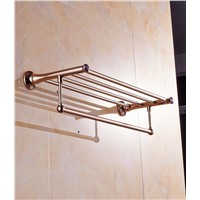 Antique Gold Solid Brass Double Layer Towel Bar Luxury Polished Bathroom Towel Shelf/Towel Rack Bathroom Accessories T11