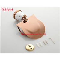 Unique Luxury  Rose Gold Toilet Lavatory WC Paper Holder With diamond Roll Tissue Holder metal  Bathroom Accessories Product