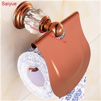 New Edge Simple Luxury Rose Gold With Diamond Toilet Lavatory WC Paper Holder Roll Tissue porte-papier bathroom accessories