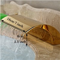 Luxury Basin Faucet Spout without Handles Deck Mounted Gold Finish Bathroom Accessories